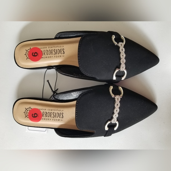 Women's Wander Comfortably Memory Foam flat Mules with silver hardware SZ 6 - Picture 9 of 11